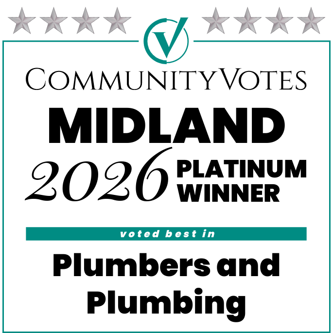 CommunityVotes Midland 2026 Platinum Winner in Plumbers and Plumbing